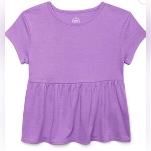 Purple Girls Top Wonder Nation Girls Short Sleeve Peplum Top with better cotton